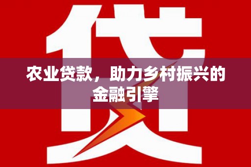 河东农业贷款，助力乡村振兴的金融引擎