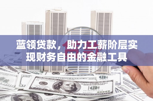 河东蓝领贷款，助力工薪阶层实现财务自由的金融工具