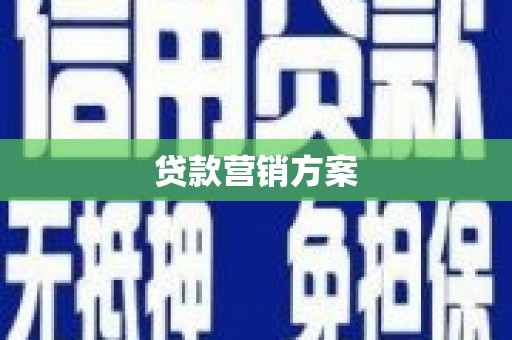 河东贷款营销方案