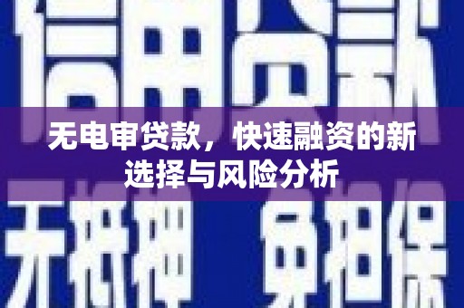 河东无电审贷款，快速融资的新选择与风险分析