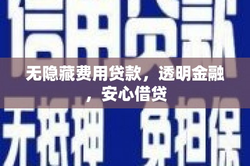 河东无隐藏费用贷款，透明金融，安心借贷