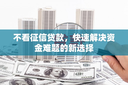 河东不看征信贷款，快速解决资金难题的新选择