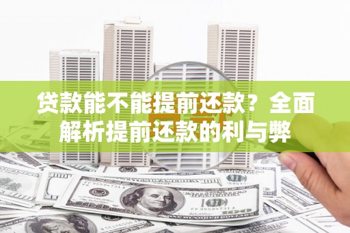 河东贷款能不能提前还款？全面解析提前还款的利与弊