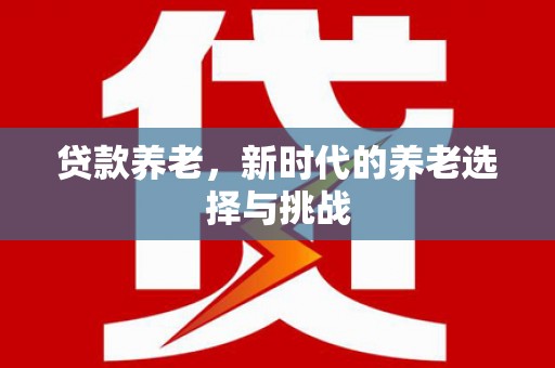 河东贷款养老，新时代的养老选择与挑战