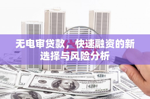 河东无电审贷款，快速融资的新选择与风险分析