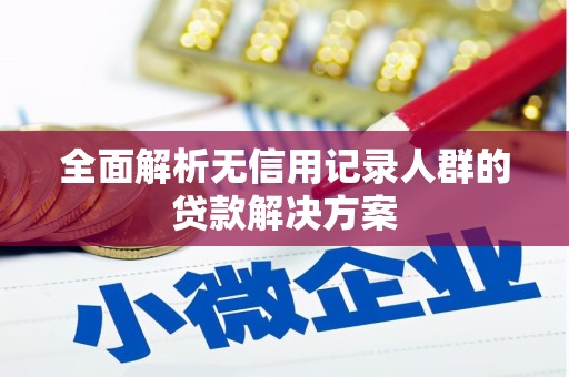 河东全面解析无信用记录人群的贷款解决方案